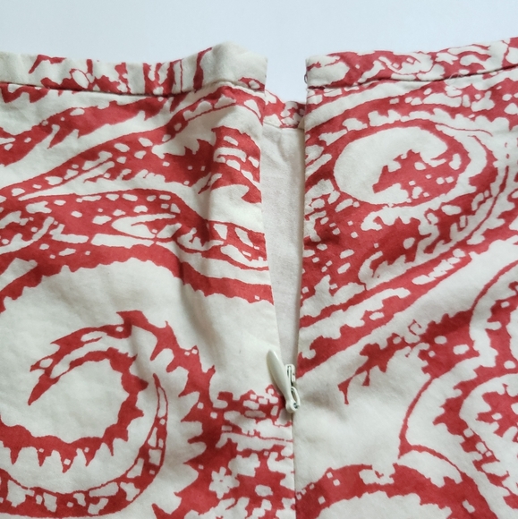 GAP Floral Print Midi Skirt Women's Size 10 Red and Cream Flowy 100% Cotton - Picture 5 of 11